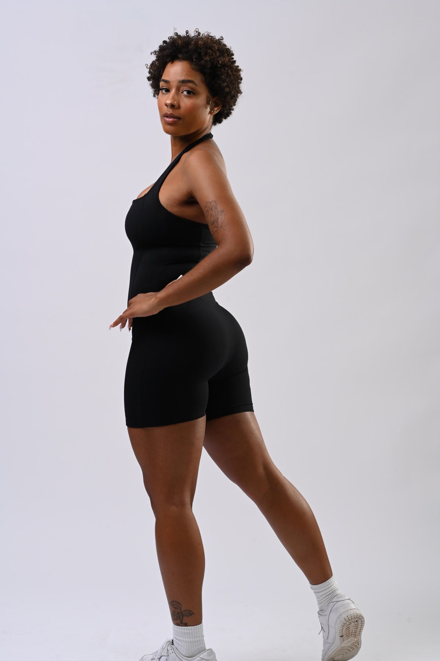 Onyx Sleek Halter Onesie