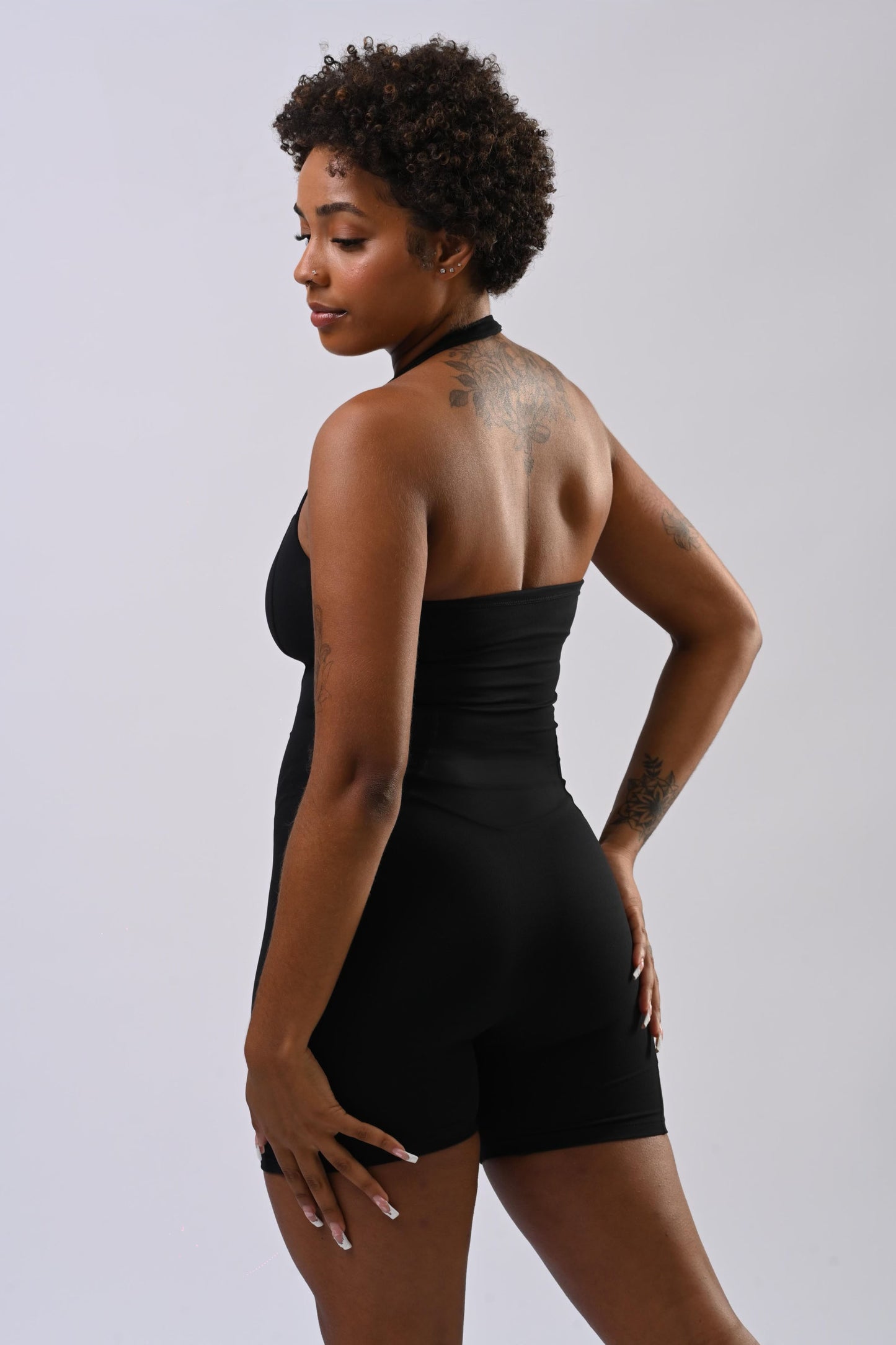 Onyx Sleek Halter Onesie