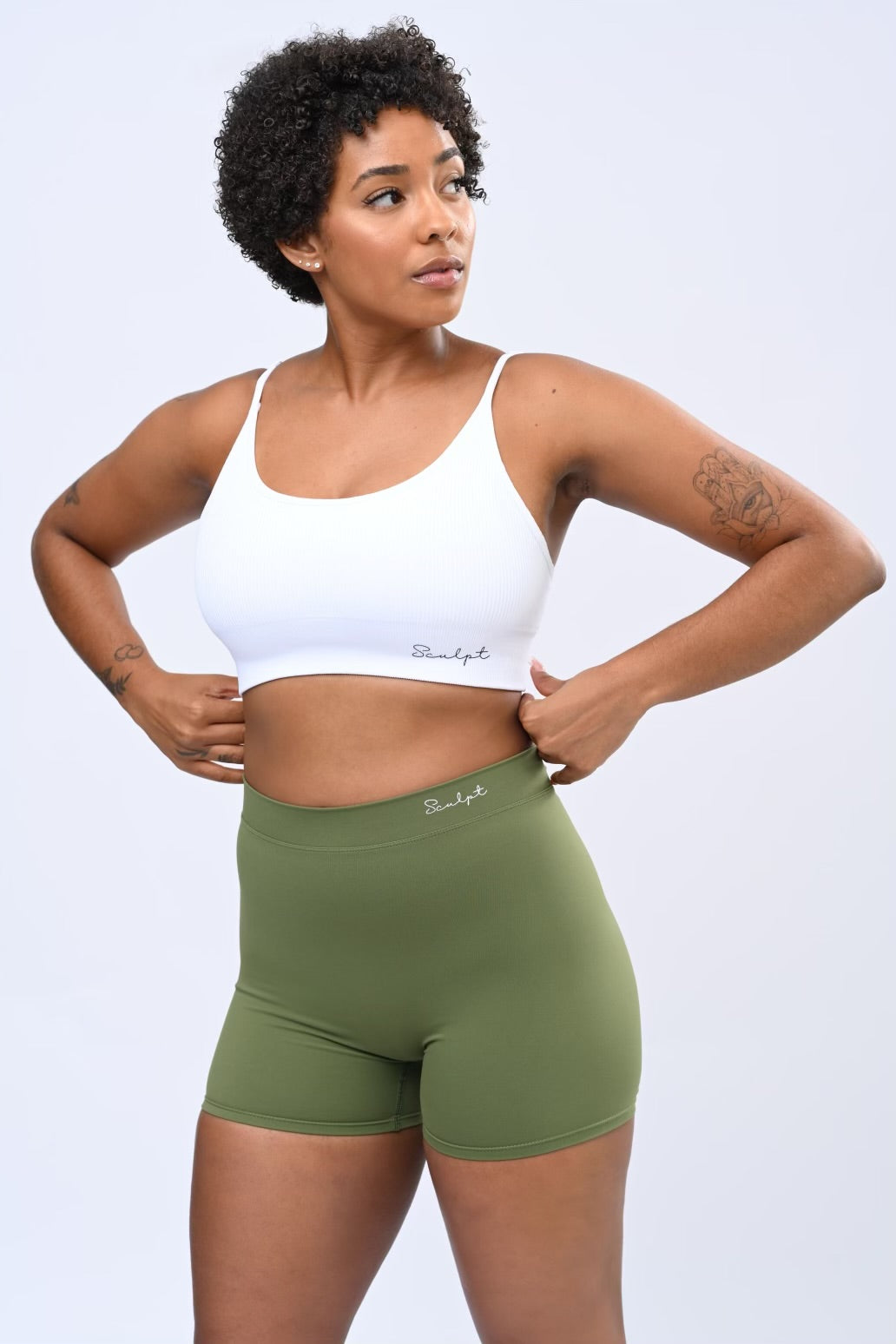 Olive Ruche Dynamic Stretch Short