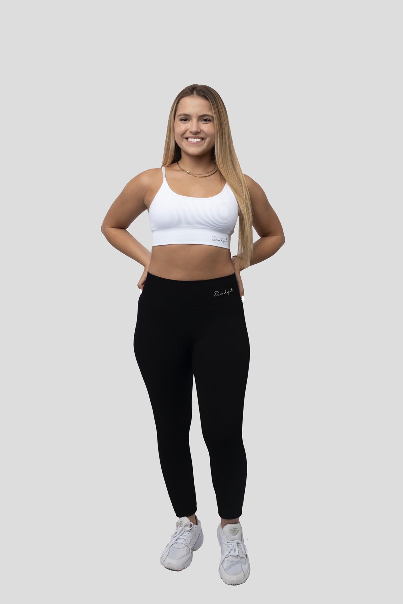 WHITE ESSENTIAL RIBBED BRA