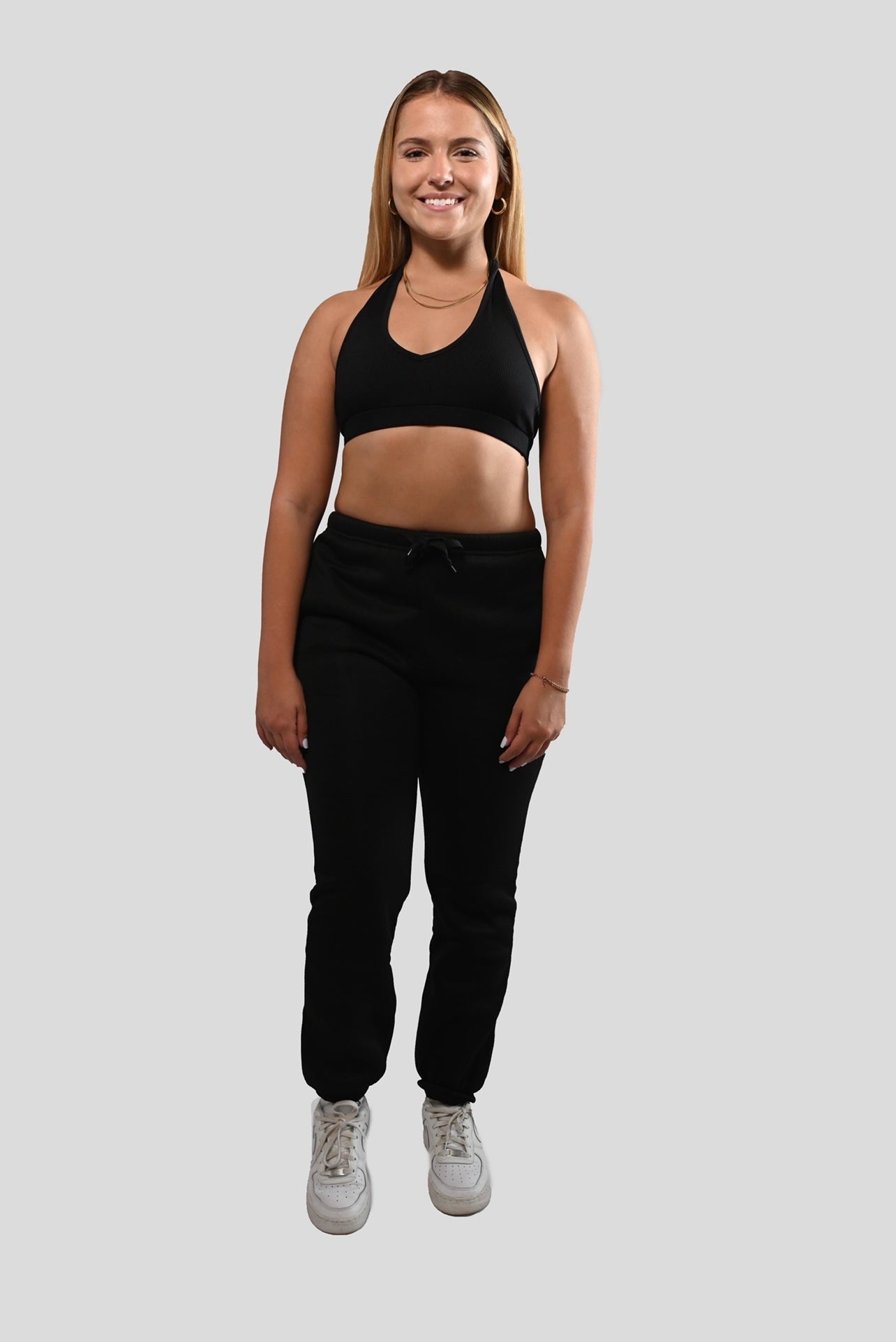 BLACK RELAXED MID-RISE JOGGER SET