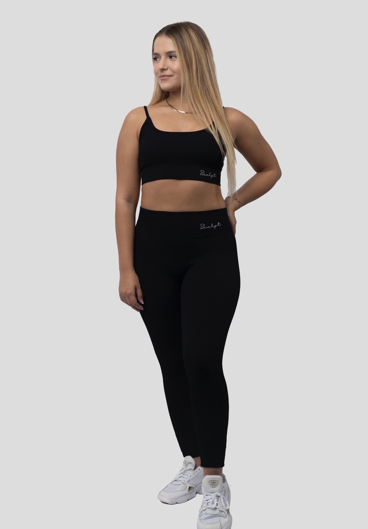 BLACK ESSENTIAL RIBBED LEGGING