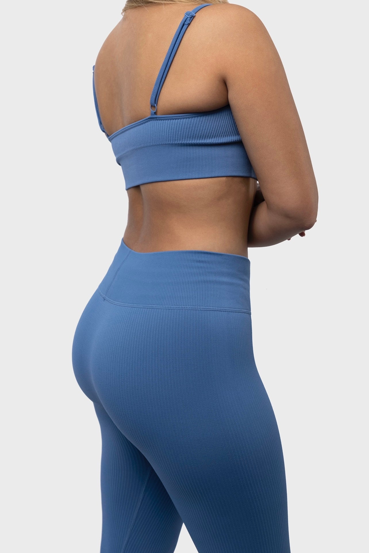 BLUE ESSENTIAL RIBBED LEGGING