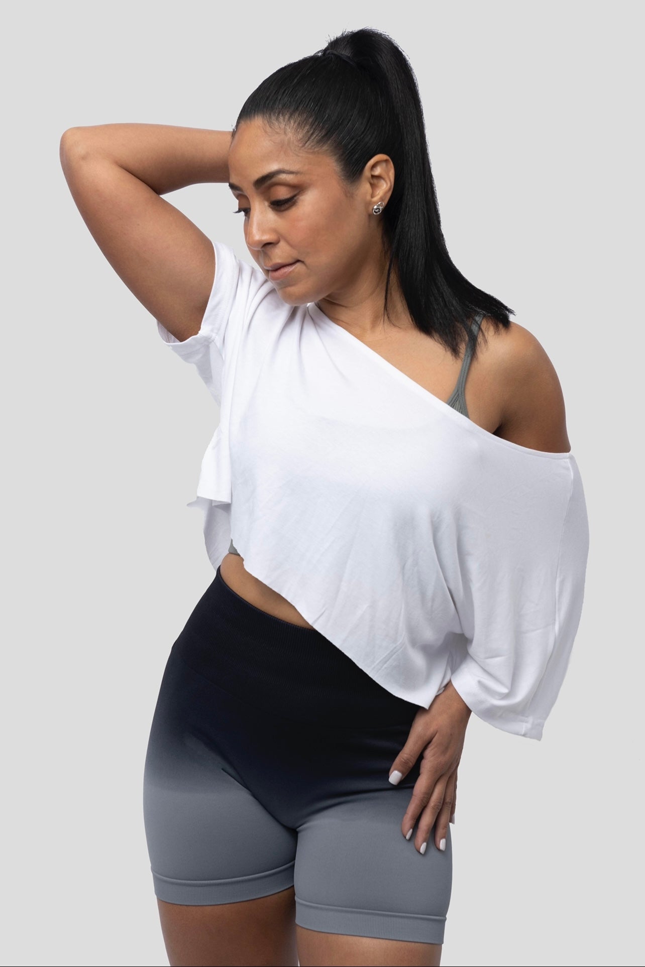 WHITE OFF THE SHOULDER CROP TOP