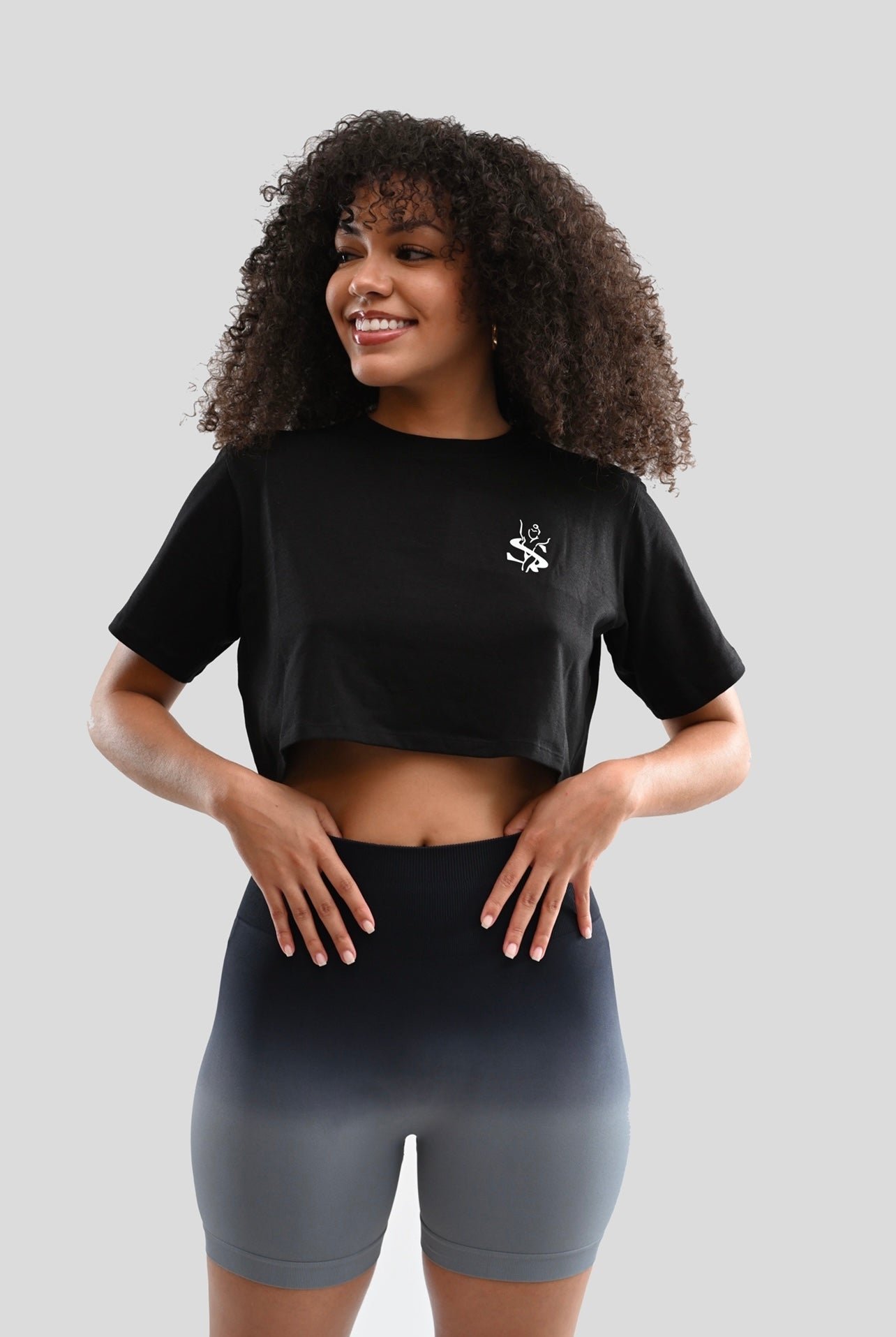 SMOKE GREY OMBRÉ BIKER SHORT