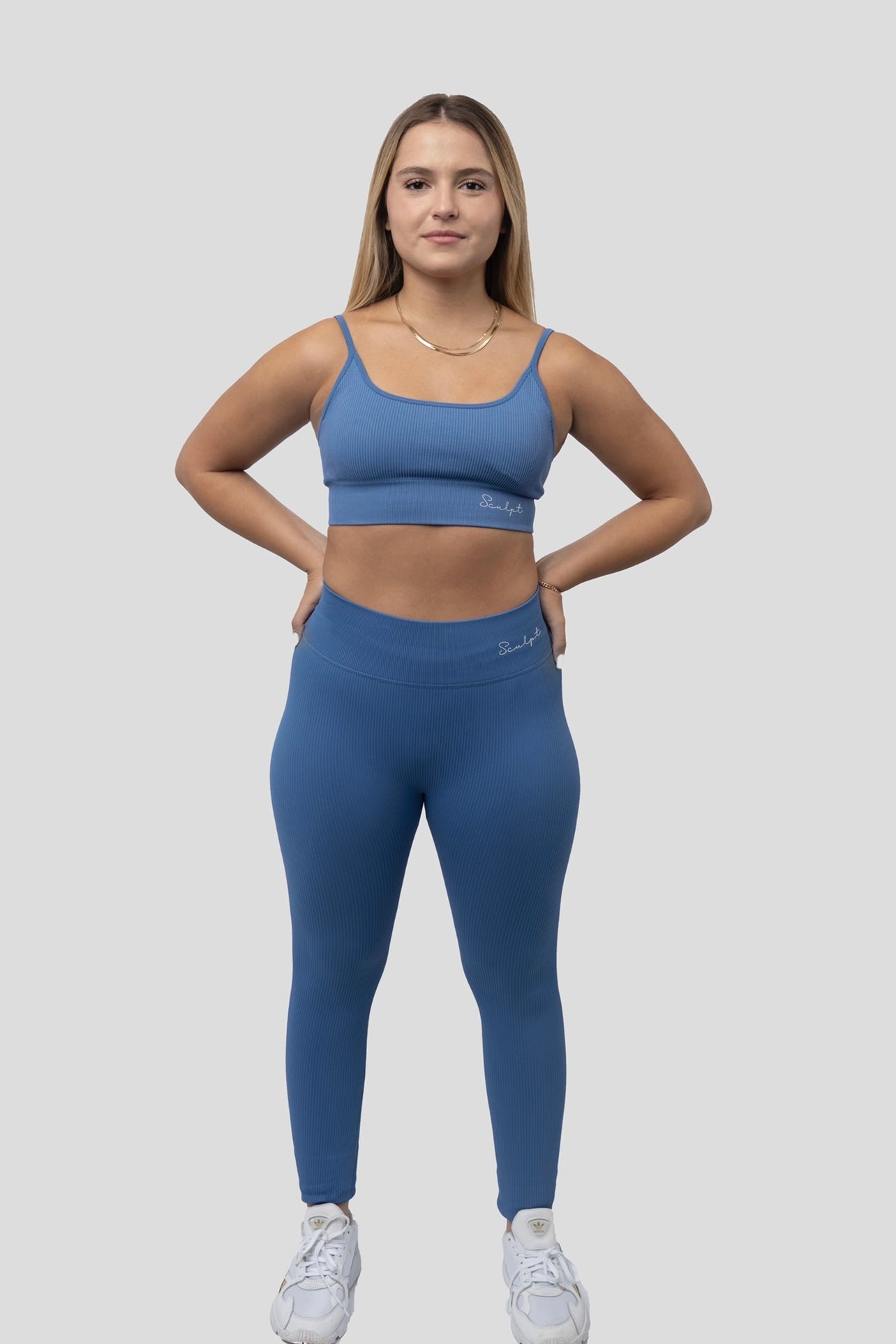 BLUE ESSENTIAL RIBBED LEGGING