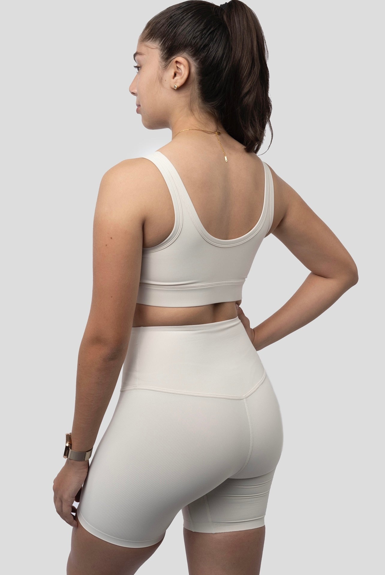 CREAMY WHITE COMFORT BIKER SHORT SET