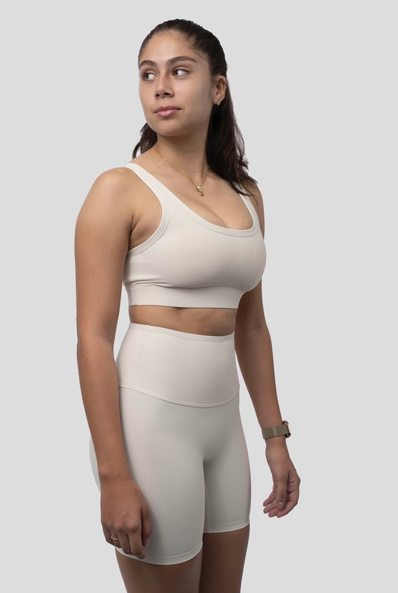 CREAMY WHITE COMFORT BIKER SHORT SET