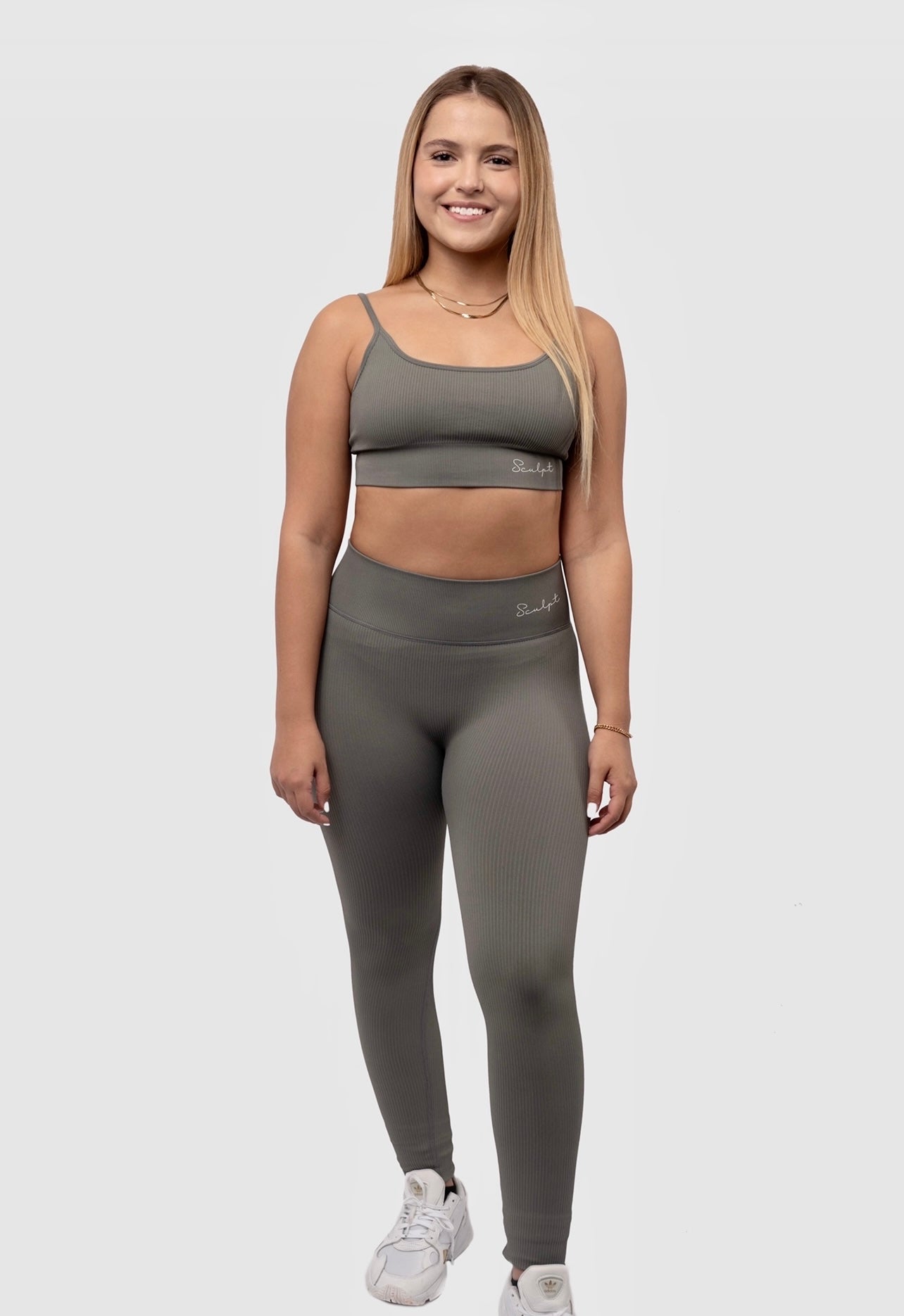 GREY ESSENTIAL RIBBED LEGGING