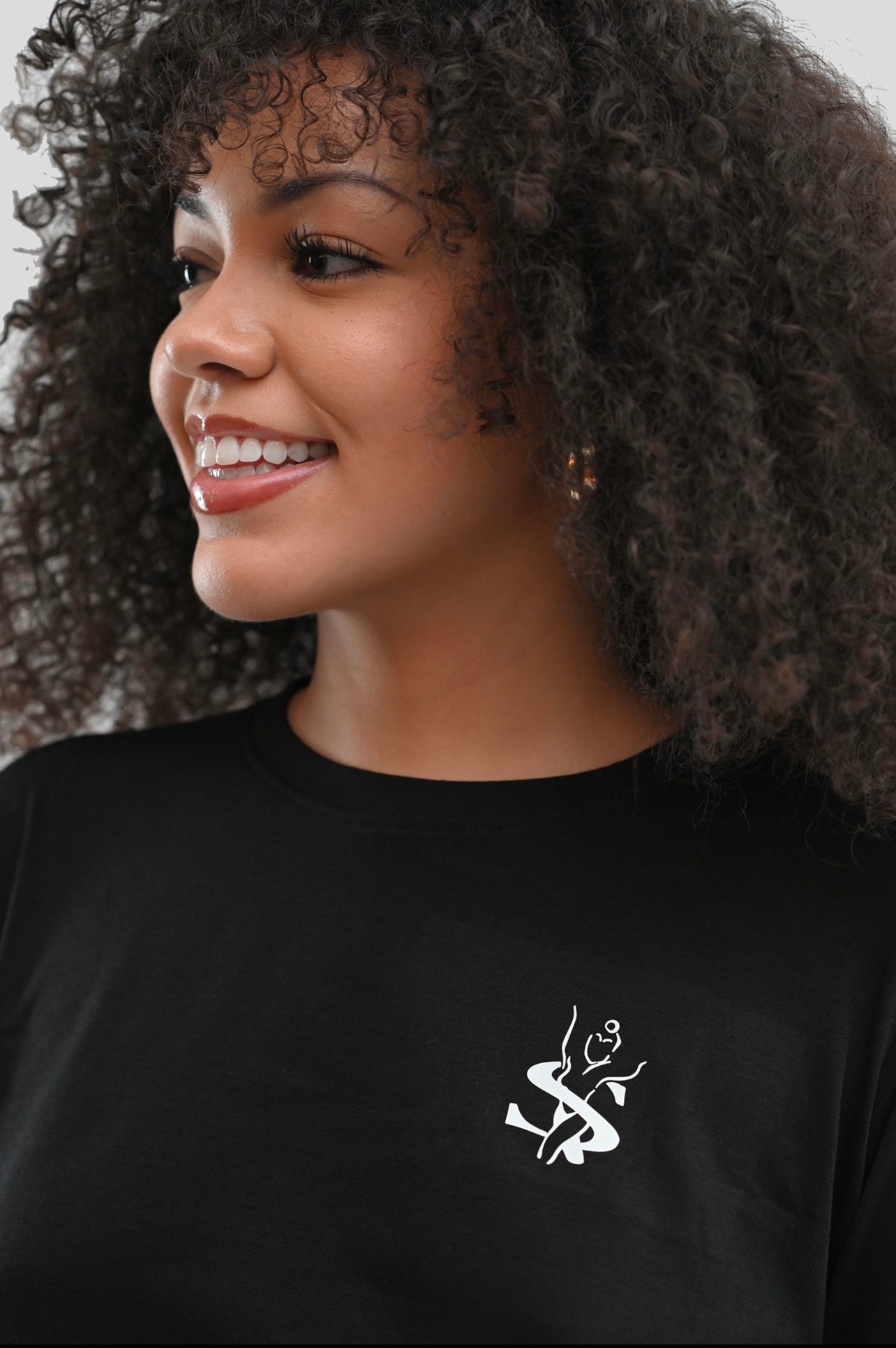 JET BLACK POWER UP CROP TEE