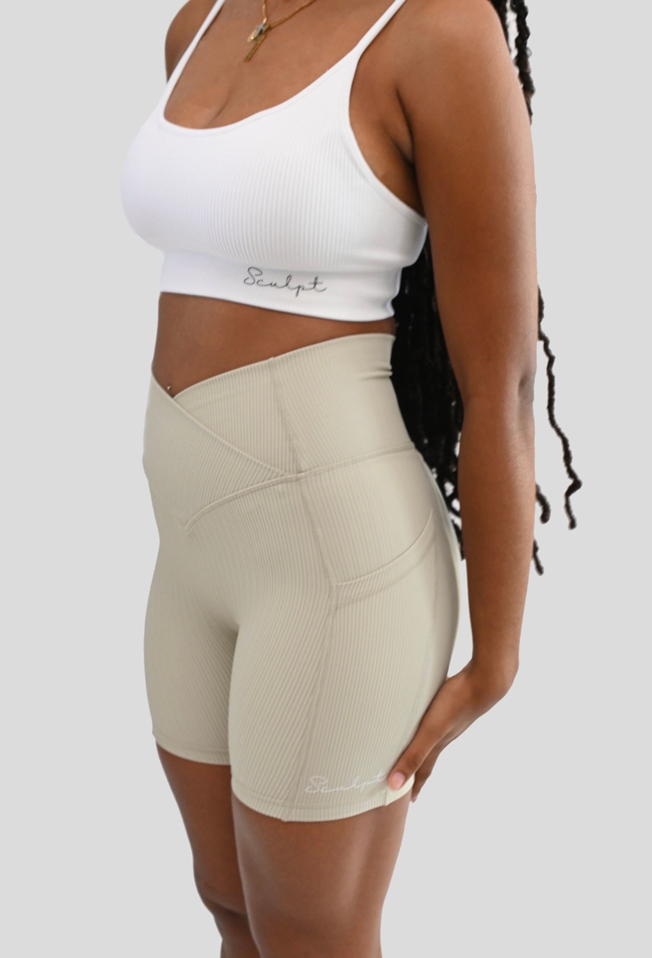 SAND LUXE RIBBED BIKER SHORT
