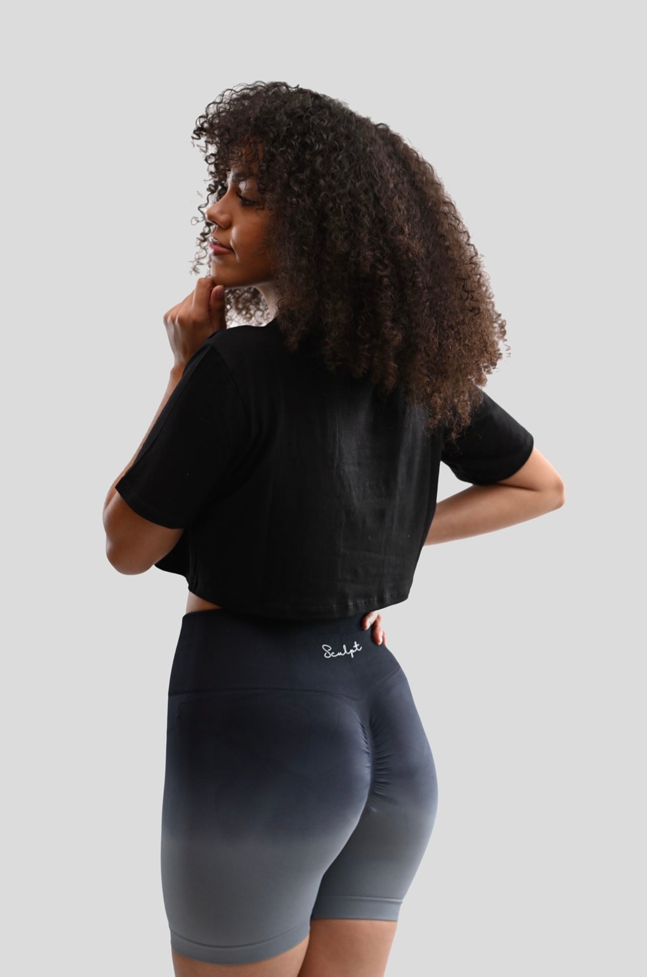SMOKE GREY OMBRÉ BIKER SHORT
