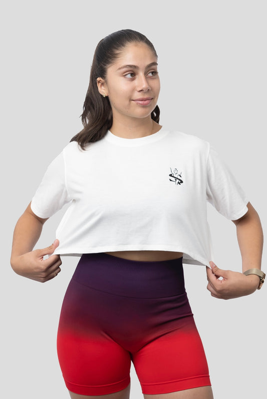 OFF-WHITE POWER UP CROP TEE
