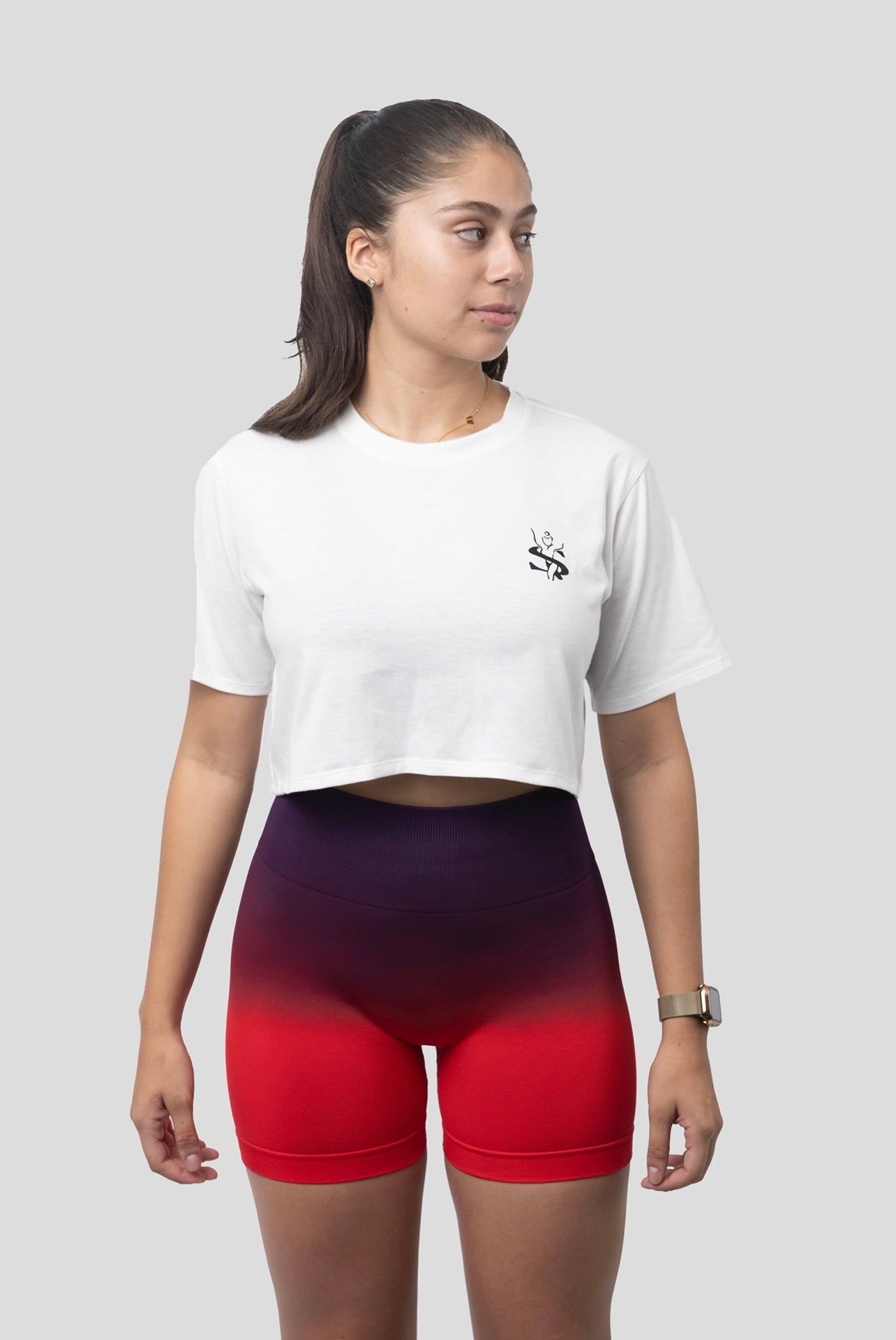 OFF-WHITE POWER UP CROP TEE